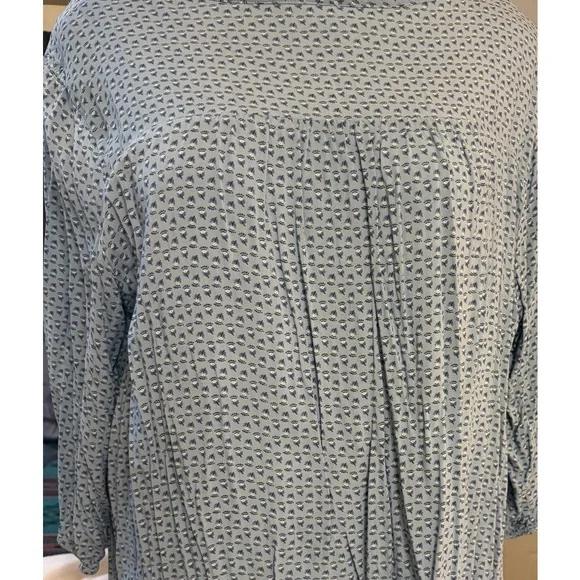 Old Navy Blue Floral Blouse Tunigan/Dress Boho Cottagecore - Picture 8 of 8